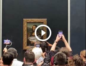 Przebrany mczyzna prbowa zniszczy synn Mona Lis! WIDEO